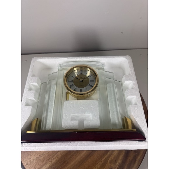 Vintage Danbury Mint Clock Glass Mantle/ Desk Clock Mid Century Modern Replica - Picture 7 of 8